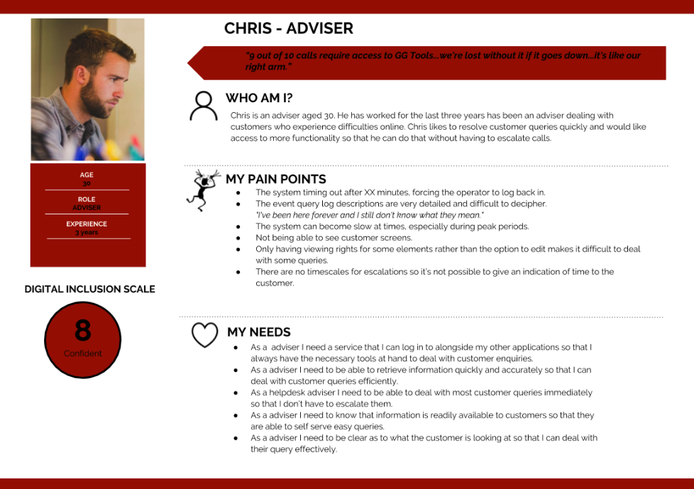 User persona example one, chris